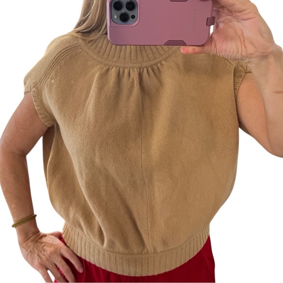 Diane Von Furstenberg 95% Lambswool Cashmere Cap Sleeve Sweater Raglan Small - Picture 10 of 11